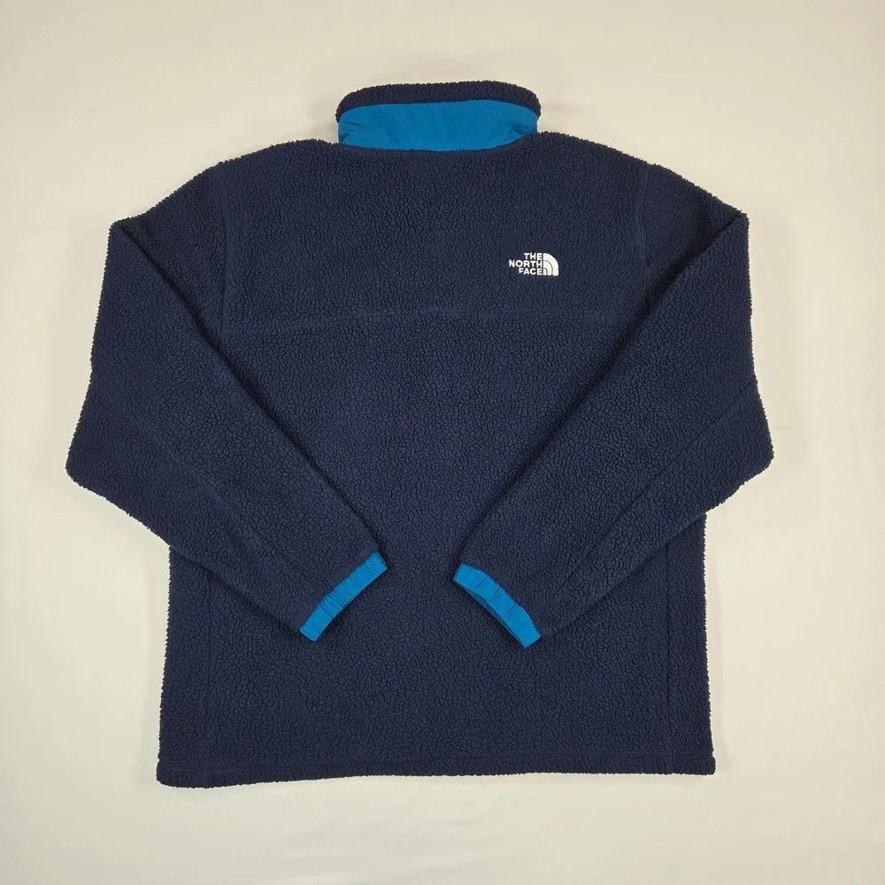 The North Face Men Gorpcore Snap Fleece Pullover Navy Teal Outdoor XL‎